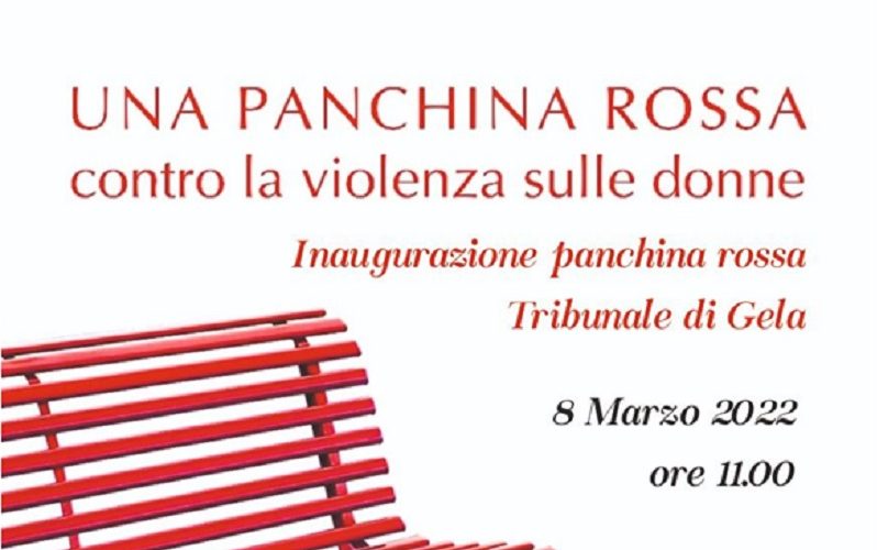 Gela: una panchina rossa sarà inaugurata l’8 marzo. Simbolo della lotta al femminicidio